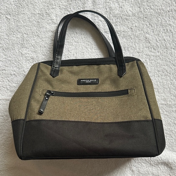 Arctic Zone Handbags - Arctic Zone Olive Green and Black Two-Tone Lunch Bag